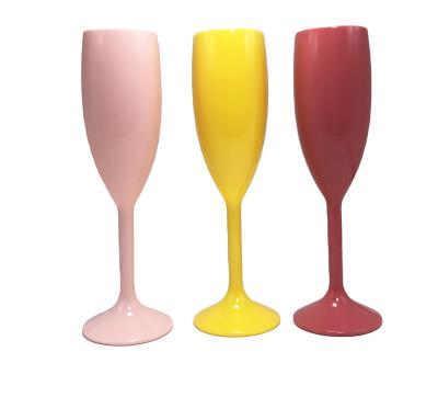 China Popular 6oz reusable custom printing champagne glass flutes stemless shatterproof goblet wine champagne glass glasses for sale