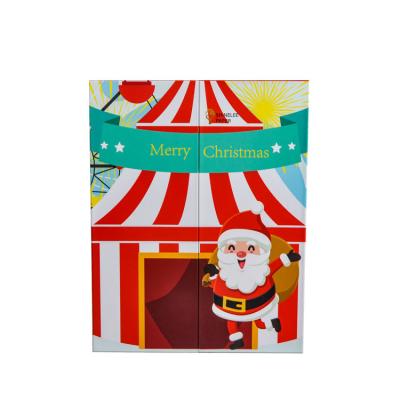 China Recycled Materials Custom Christmas Make Up Chocolate Paper Box Advent Calendar Cardboard Packaging Gift Box for sale