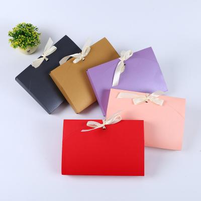 China Recycled Materials Hot Sales Luxury Rigid Fancy Small Gift Packaging Box Cheap Paper Custom With Ribbon for sale