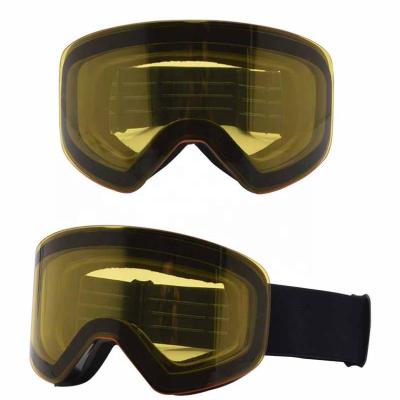 China Yellow Snow Ski Goggl Sports Ski Goggl Rainbow Frameless Mirrored Glass Fashionable Snowboarding for sale