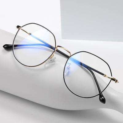 China For Fashionable Unisex Polygonal Frame Glasses Anti Radiation Reading Glasses Anti Glasses Light Blue Computer Glasses Large for sale