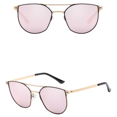 China Fashion Sunglasses Rainbow Shape Men And Women Metal Black Pink Lenses for sale