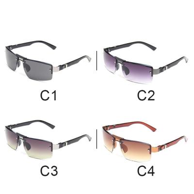 China Fashion Sunglasses Fashion Men Half Frame Sunglasses Driving Eyewear Design Travel UV400 Windproof Male Fishing Sun Glasses for sale