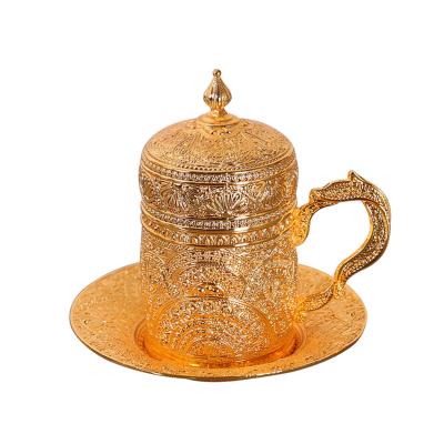 China Stocked Wholesale Customize Metal Peacock Coffee Mug Zinc Alloy Royal Luxury Set for sale