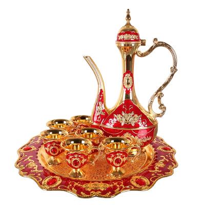 China Minimalist Middle Eastern exquisite home furnishings promotion style wine zinc alloy set for sale