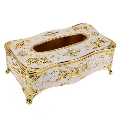 China China Popular Fashionable Zinc Alloy Tissue Paper Box Metal Napkin Holder for sale