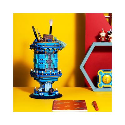 China Newest Design Building Blocks Building Block Palace Lanterns Creative Palace Lantern As Multifunctional Pen Holder for sale