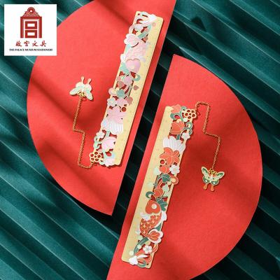 China School Stationery Small Rulers Cute Gift Red Brass Marker Ruler Rose Metal Ruler for sale