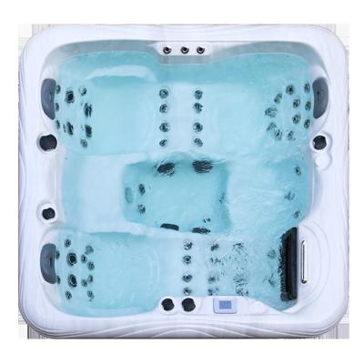 China Freestanding Quality Acrylic 6 People Massage Bathtub Air Jets Massage Outdoor Hot Tub for sale