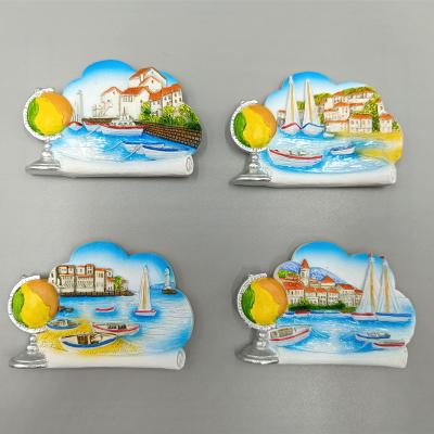 China Wholesale Custom 2023 Europe Island 3D Tourism Refrigerator Beach Resin World City Fridge Magnet For Souvenir for sale