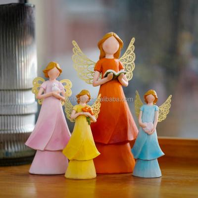 China Europe Hand Painted Ornament Custom Resin Crafts Flower Figurine Gift From Angel Factory OEM&ODM for sale