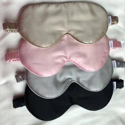 China Anti-Wrinkle 100% Natural Silk Sleeping Mask Blindfold Blocks Sleeping Eye Mask Lightweight Adjustable Soft Large Cover for sale