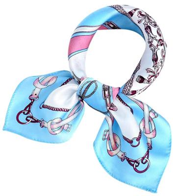 China Square 100% Silk Square Scarves Wraps Neckerchief Satin Square Scarves Neck Hair Head Scarf For Women Girl Description for sale