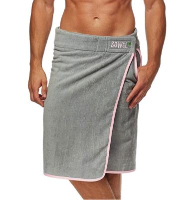 China Wholesale QUICK DRY 100% Terry Cotton Wearable Cotton Bath Skirt For Men Pool Spa Bath Towels Wrap Shower for sale