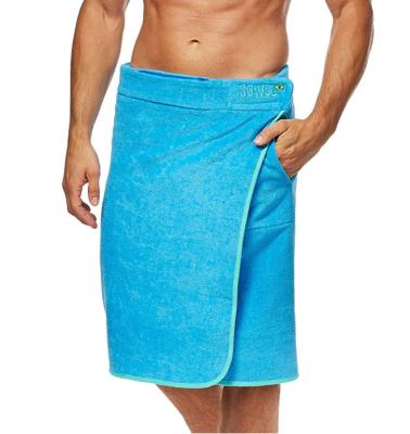 China Wholesale QUICK DRY 100% Terry Cotton Wearable Cotton Bath Skirt For Men Pool Spa Bath Towels Wrap Shower for sale