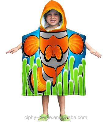 China Printing QUICK DRY Reactive Cotton Hooded Beach Towels For Kids Poncho Bath /Beach/ Swimming Towel for sale