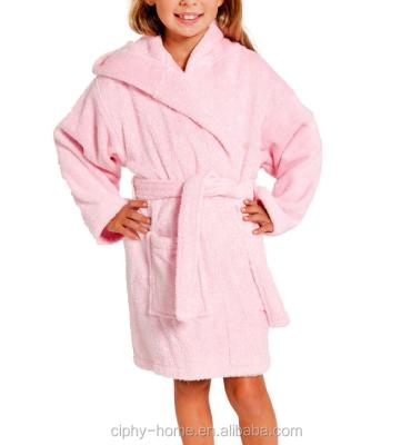 China Cozy 100% Cotton and Softly Hooded Terry Kids Bathrobes Boys and Girls (Pink, Small/Medium) for sale