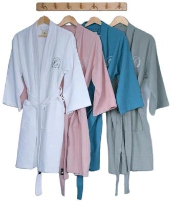 China High Quality Breathable Cotton Velvet Turkey Fabric Bathrobe For Hotel And Spa Bath for sale