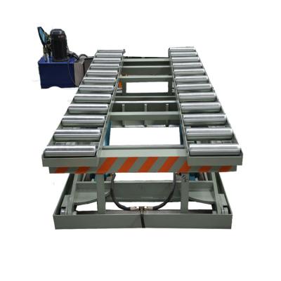 China Plywood Industry Hanvy Plywood Machine Table Lifter HST124*8 4*8ft Hydraulic Scissor Lift with Roller for sale