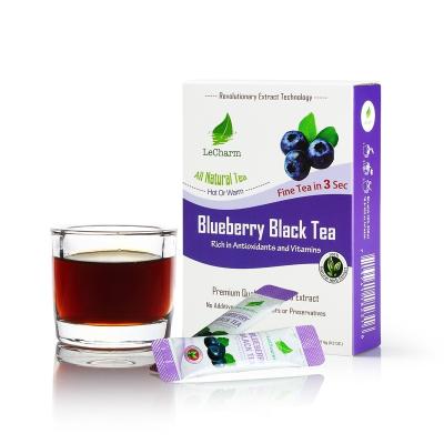 China Rich Cool Juicy Daily Instant Instant Revitalizing Powder Tea Blueberry Black Tea 10 Sachets Wide Box Day-Lighting for sale