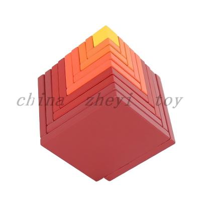 China Playing Educational Blue Cube Toys Factory Direct Sale Kids Boys Girls In Games Other Puzzle Toys Wooden Pieces for sale