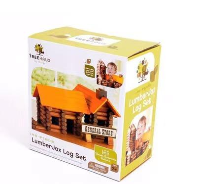 China Construction Toy Wooden 165 Grain Lincoln House Building Blocks Creative Children's Toys for sale