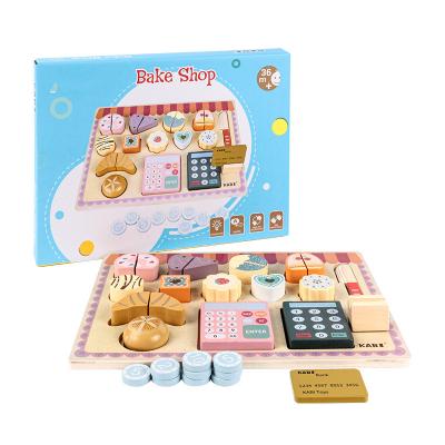 China Kitchen Wooden Children's Play Simulation Afternoon Tea Set Set Toys for sale