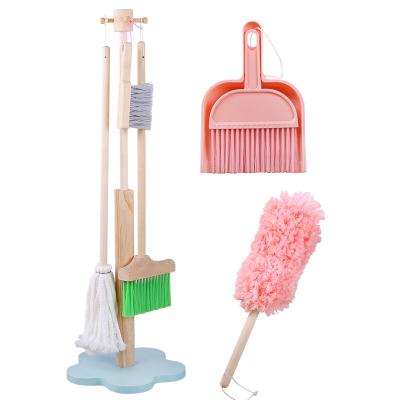 China Play Children's Role Play Tool Kit Boys and Girls Wooden Floor Cleaning Sweeping Toys for sale