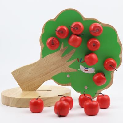 China Factory Direct Sale Kids Apple Tree Magnet Wooden Toys Game for sale