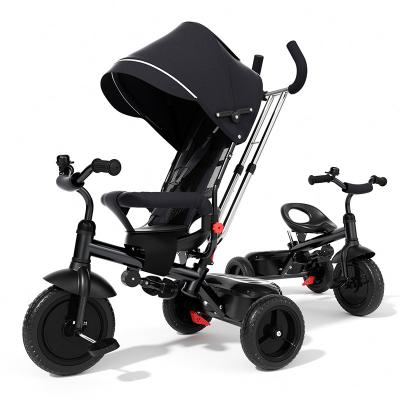 China New Easy Folding Portable Baby Stroller Rotate Seat Baby Bike Stroller Tricycle CE Certificate 3 In 1 Portable Kids Bike Sit Flat Lying Kid Trike Trolley for sale