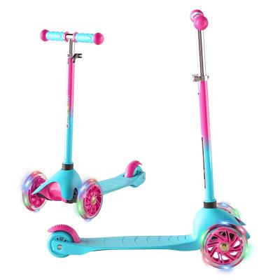 China Safety Outdoor Sports Little Ride On Scooter For Girl Toddler Baby With Led Light 3 PU Wheels Kicks Toy In Stock for sale