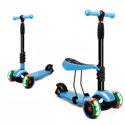 China Factory Sale Price Adjustable Size Scooty Multifunctional 2 in 1 Three Led Light Wheels Seat Toy Kick Scooter Dismountable Scooter for Kids for sale