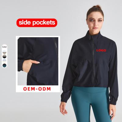 China OEM Effect Women Sports Jacket Solid Color Gym Wear Yoga QUICK DRY Windproof Jacket for sale