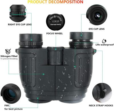 China 12x25 TELESCOPE High Power Compact Binoculars Telescope For Adults Children With Low Light Night Vision for sale