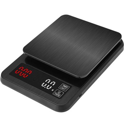 China Electric Mini Drip Digital Coffee Scale with Timer 0.1G -3000G Household Cooking Kitchen Weighing LCD Display MX-306 for sale