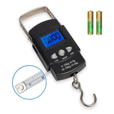 China MeasuringTare 50kg LCD Hook Kitchen Luggage Postal Scale Backlit Portable Digital Fish Display Weight Electronic Balance for sale