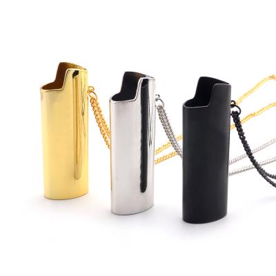 China Custom Fashion Metal Lighter Sleeve Case Necklace Pendant With Brand Logo for sale