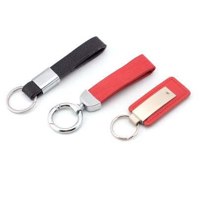 China Fasion Custom Car Key Chain Leather, Factory Price Metal Leather Logo Keychain Key Chain for sale