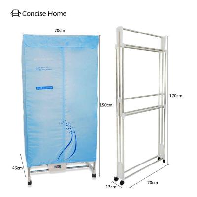 China Hotel Concise Home Large Capacity 1000W 15kg Double Layer Stainless Steel Foldable Remote Control Electric Clothes Dryer for sale