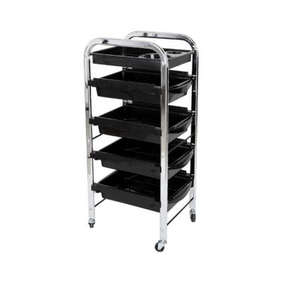 China Storage Hair Salon Tools Concise Home Salon Convenient Plastic Hair Beauty Stylet Trolley With Hair Dryer Racks And Wheels Hair Salon Trolley Trolley for sale