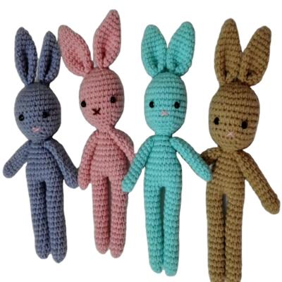 China Handmade Knitted Stuffed Rabbit Plush Toys for sale