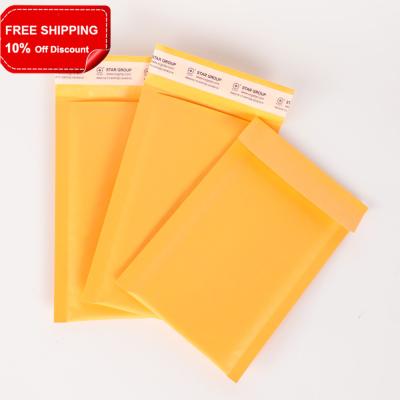 China Shock Resistance Self-Seal Gifts Cushioned Kraft Packaging Padded Envelopes Yellow Classic Design Kraft Shipping Bags for sale