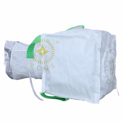 China High Quality Breathable/mosisture proof/UN XCGS Flat Bottom 1 Ton Jumbo Big Bulk Bag Container FIBC Bags for sale