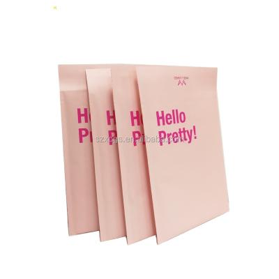 China Shock Resistance Customized Kraft Paper Size Waterproof Pink Color 100% Compostable Biodegradable Bags Shipping Bag With Self Adhesive for sale