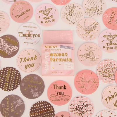 China Waterproof Customized Printing Logo 500 Pcs Thank You Stickers Roll Circle Self Adhesive Stickers Packaging Label For Small Business for sale