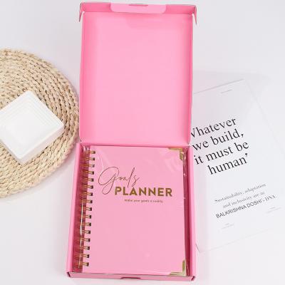 China Pink Logo A4 A5 Notebook Diary Notebook Hardcover Planners Planners Agenda Organizer Custom Printed Pink Planner for sale