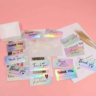 China paper & Holographic Printing Cardboard Customized Logo Thank You Cards Business Name Postcard Greeting Wedding Card for sale