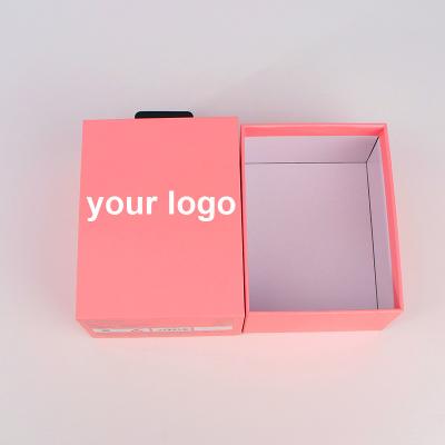 China Recycled Custom Pink Paper Gift Box Packaging Materials Logo Printing Lid Base Cover Hard Rigid Top And Bottom Paper Boxes For Mouse for sale