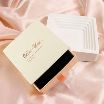 China Recycled Materials Customized Printed Logo Paper Gift Packing Box Small Rigid Ribbon Luxury Small Box For Earrings & Bracelet & Jewelry for sale