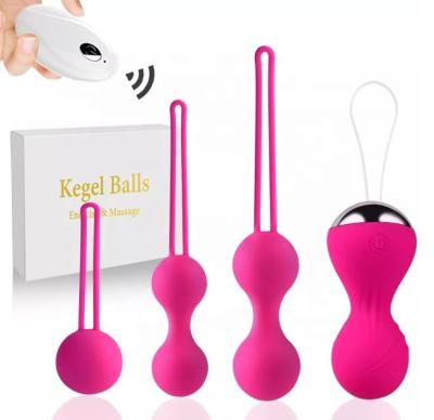 China Tightening Adult Sex Toys Weights Set 4 Silicone Ben With Remote Control Vibrating Ball Silicone Kegel Ball Doctor Recommended Pelvic Floor Exercises for sale